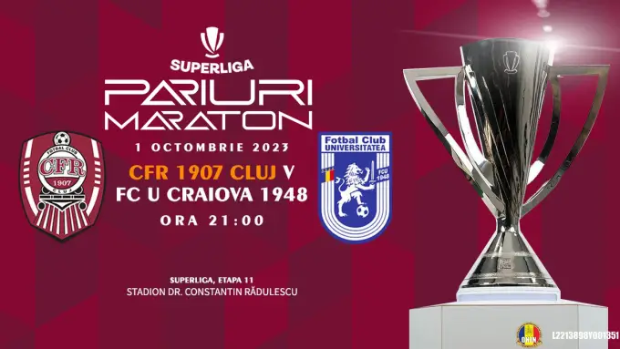 CFR Cluj vs FCU 1948 Craiova | România - SUPERLIGA | 01 octombrie 2023
