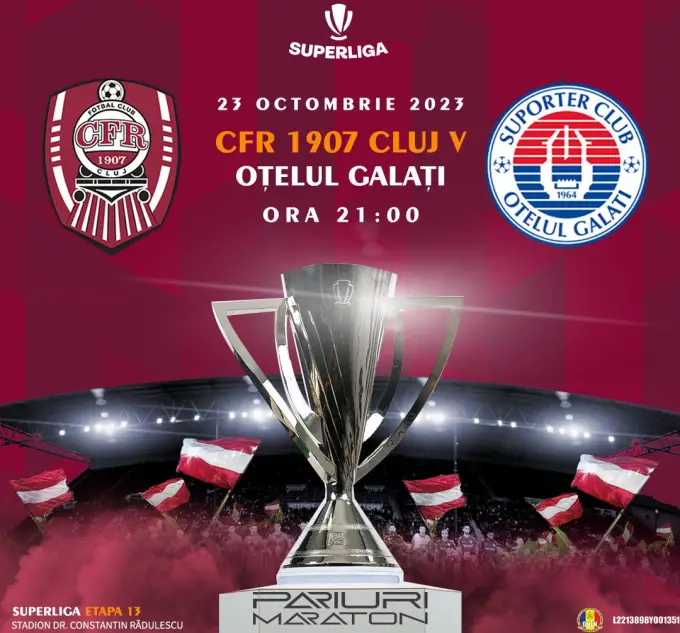 CFR Cluj vs Oțelul Galați | România - SUPERLIGA | 23 octombrie 2023
