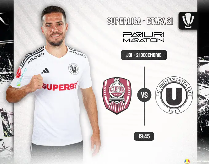 CFR Cluj vs ”U” Cluj | România - SUPERLIGA | 21 decembrie 2023