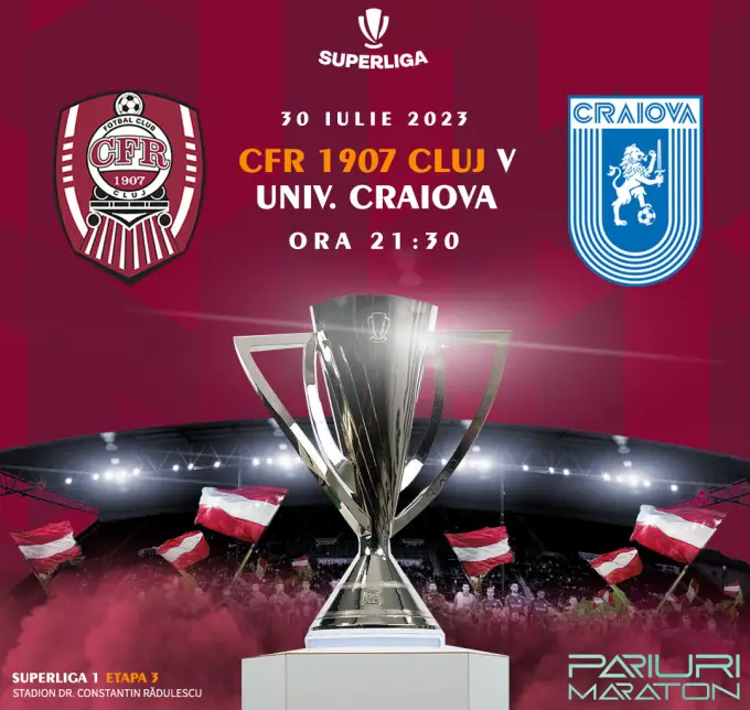 CFR Cluj vs Univ.Craiova | România - SUPERLIGA | 30 iulie 2023