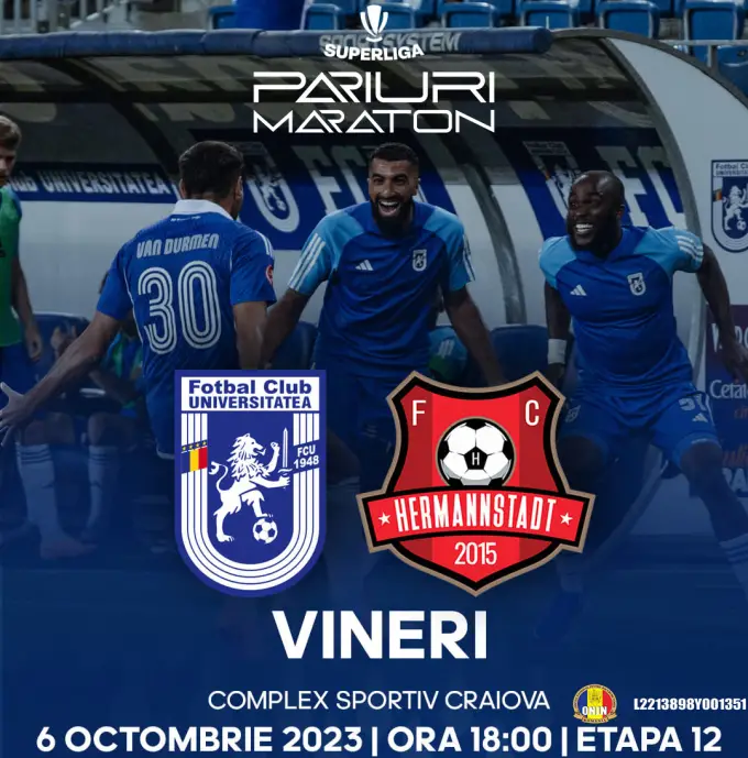 FCU 1948 Craiova vs Hermannstadt | România - SUPERLIGA | 06 octombrie 2023