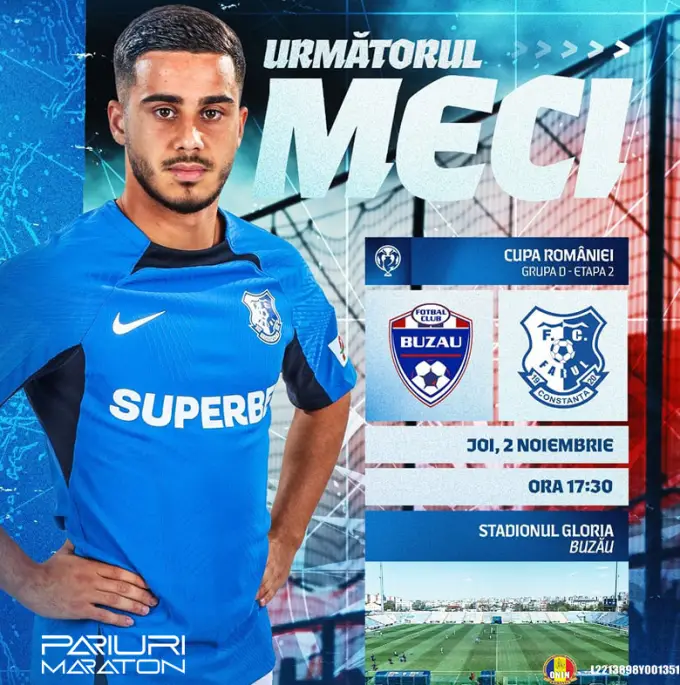 Gloria Buzău vs Farul Constanța | România - Cupă | 02 noiembrie 2023