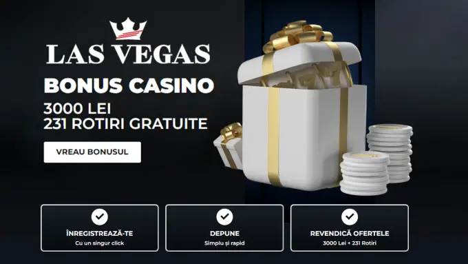🌃Las Vegas Casino: 🎁Pachet Exclusiv de 💵3000 LEI + 🎰231 Rotiri Gratuite!