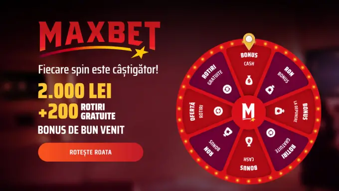 🏦MAXBET: 💰Bonus Dublu de Bun Venit - 2000 LEI + 🎰200 Rotiri Gratuite!