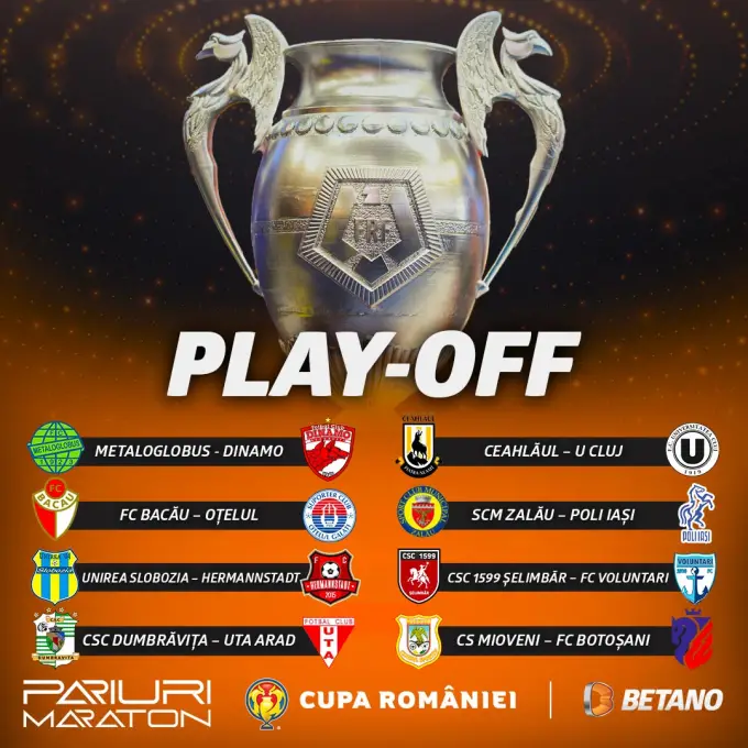 Meciurile din play-off-ul Cupei României la fotbal au fost deja stabilite prin tragerea la sorți