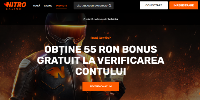 🔥 Nitro Casino - 55 lei bonus gratis fără depunere 🔥