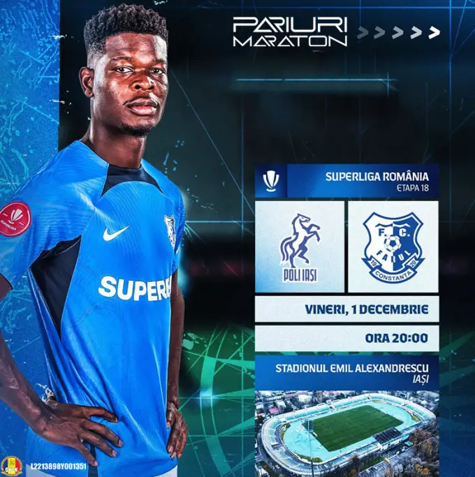 Poli Iași vs Farul Constanța | România - SUPERLIGA | 01 decembrie 2023