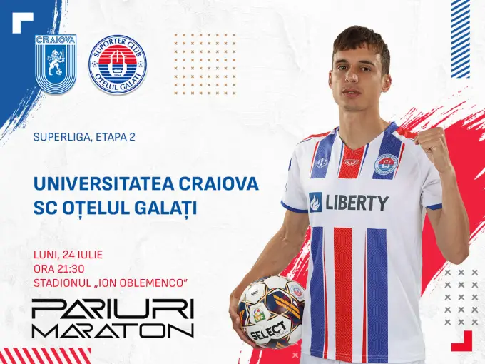 Universitatea Craiova vs Oțelul Galați | România - SUPERLIGA | 24 iulie 2023